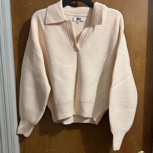J.ING Women's V-Neck Cream Sweater